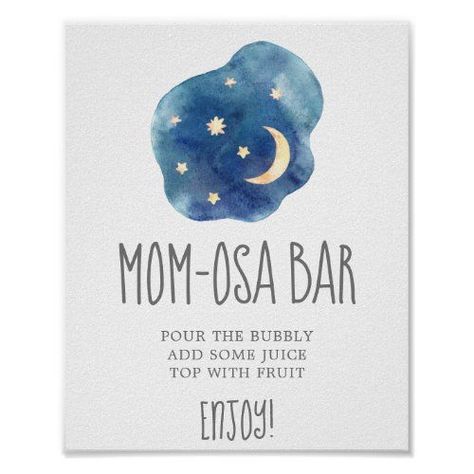 Moon and Stars Baby Shower Mom-osa Bar Sign #bluemom-osabarsign #simplemomosabarsign #modernbabyshowermimosasign #watercolorcouplesshowerbubblybar #stargirlbabysprinkledecor #summerbabyshowerdrinktable #whimsicalcelestialcloudstark108 #yellownavybluegenderneutral #sweetfallgalaxyspace #moonboybabyshowerdecoration Poster Shopping, Moon Baby Shower Theme, Mom Osa Bar Sign, Moon Stars Baby Shower, Mom-osa Bar Sign, Stars Baby Shower, Star Baby Shower Theme, Navy Blue Watercolor, Mom-osa Bar