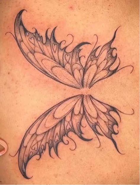 Back Tattoo Women Fairy Wings, Butterfly Wing Tattoo Designs, Back Wings Tattoos Women, Fairy Wing Tattoo Designs, Different Butterfly Tattoo Designs, Pixie Wings Tattoo On Back, Wing Back Tattoo Women, Fairy Wings On Back Tattoo, Fairy Wings Tattoo On Back