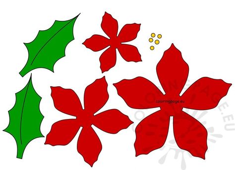 Poinsettia Template, Red Christmas Flower, Pinterest Christmas Crafts, Recycled Christmas Decorations, Sewn Christmas Ornaments, Christmas Diy Kids, Red Poinsettia, Felt Christmas Decorations, Leaf Template