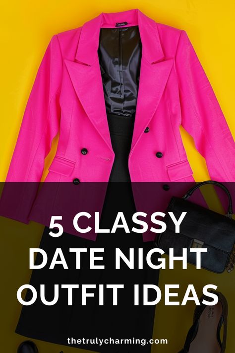 In this post, you will find 5 classy date night outfits that are great for this spring. You'll also find two outfits you should avoid, according to a dating expert. Fancy First Date Outfit Night, Spring Date Night Outfit Dressy, Daye Night Outfit, Blazer And Dress Outfit, Elegant Date Night Outfit, Date Night Outfit Spring, Date Night Outfit Dressy, Classy Date Night, Classy Date Night Outfit