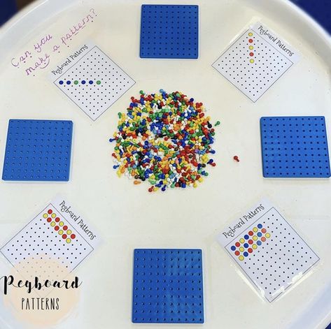 Patterns Activities, Peg Boards, Funky Fingers, Maths Area, Math Patterns, Repeated Pattern, Pattern Activities, Tuff Tray, Tray Ideas