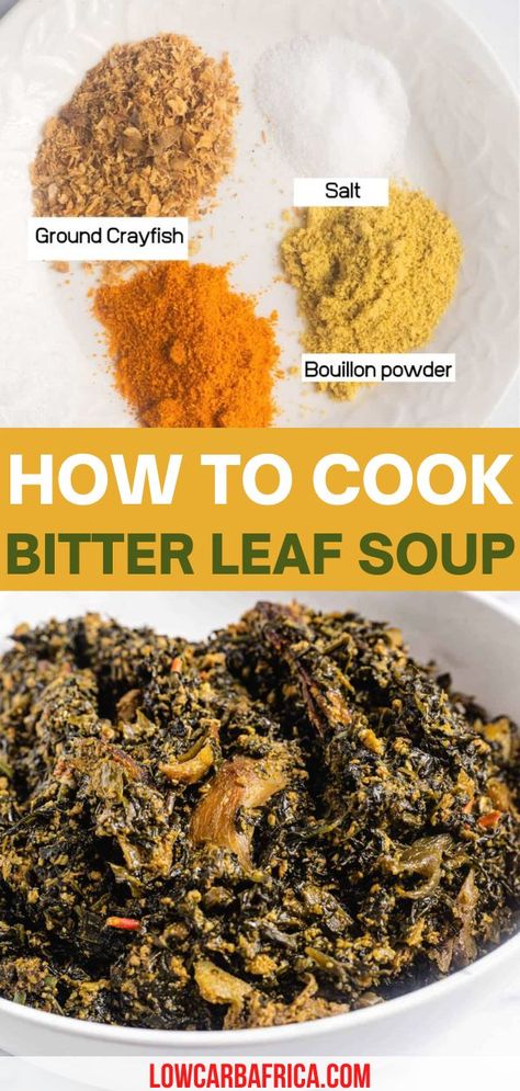 2 reviews · 30 minutes · Serves 8 · Curious about how to Cook Bitter Leaf Soup? This is the blog post for you. Learn how to cook the perfect bitter leaf soup recipe to enjoy this evening. Bitter leaf soup, also known as Ofe Onugbu, is a… Fufu Soup Recipe, Fufu Recipe Africans, Bitter Leaf Soup, African Fufu, Nigerian Soups, African Kitchen, Carribean Food, African Dishes, Meal Planning Menus