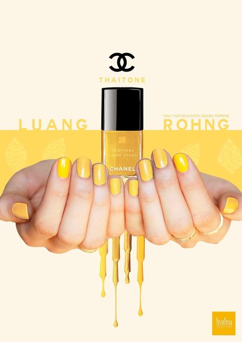 "Thaitone" nail polish collection on Behance Nail Polish Creative Ads, Nail Polish Graphic Design, Nail Polish Advertising, Magazine Advertising Design, Nail Polish Ads, Nail Banner, Nail Poster, Nail Serum, Sea Nails