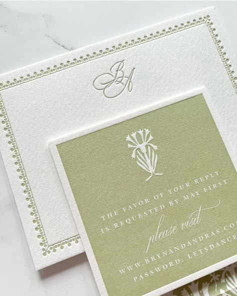 Setting the tone for an exquisite farm wedding with the Andras suite from @bellafigura. Luxurious cotton paper, soft greens, and a fun oval die-cut. Schedule a consult and let us help you create the wedding suite of your dreams! #fairhopealabama #mobilealabama #stationery #envelopes #envelopeart #envelope #AlabamaWedding #WeddingInvitations #WeddingStationery #WeddingPlanning #BrideToBe #GroomToBe #WeddingInspiration #WeddingDetails #WeddingDay #WeddingPrep #WeddingStationeryDesign #WeddingP... Green Wedding Details, Fredericksburg Wedding, Printing Idea, Green Wedding Inspiration, Wedding Postage, Wedding Stationery Design, Alabama Weddings, Boston Wedding, Wedding Suite