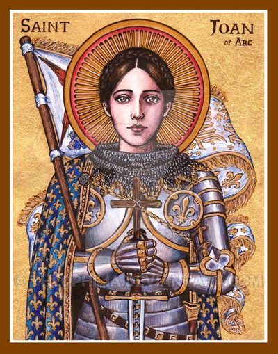 St. Joan of Arc icon by Theophilia on DeviantArt Woman In Armor, Santa Joana D'arc, Joan D Arc, Crying Angel, Medieval Warfare, St Joan Of Arc, Saint Gabriel, Powerful People, Santi Cattolici