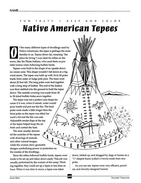 FUN FACTS KEEP & COLOR - Native American Tepees Native American Lesson Plans, Native American Education, Native American Lessons, Native Americans Unit, Pilgrims And Indians, Native American Teepee, Tee Pee, Native Pride, Plains Indians