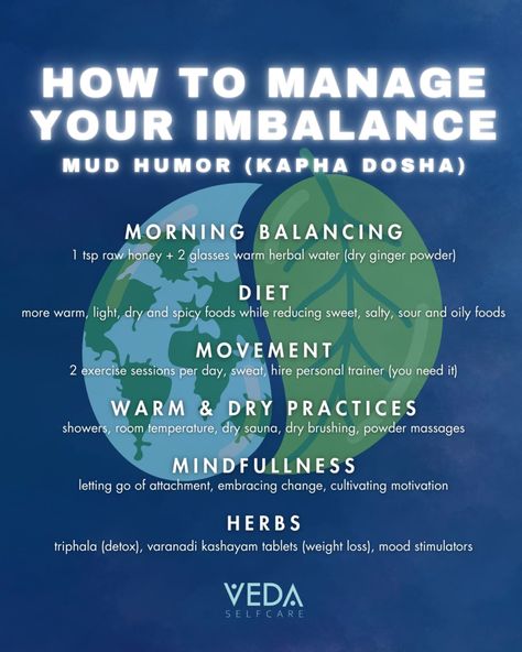 Mud humor or Kapha dosha imbalance has direct signs and symptoms on your physical, mental and emotional wellbeing. Apply these simple lifestyle hacks and Ayurvedic herbs to promote your inner balance. #ayurvedalifestyle #kaphadosha #kaphaimbalance #everydaywellness #loseweight #holisticbalance Ayurveda Practices, Ayurvedic Practices, Ayurvedic Books, Ayurvedic Kapha-balancing Diet, Ayurveda Books, Dry Sauna, Lifestyle Hack, Dry Ginger, Embracing Change