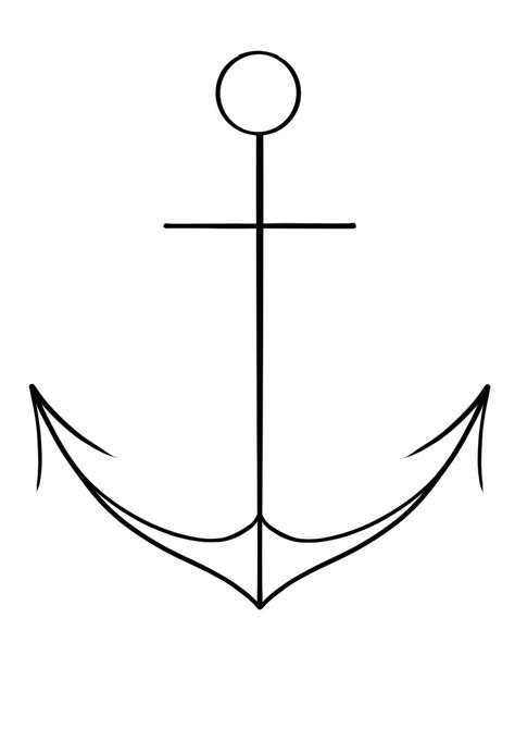 Simple Anchor Drawing, Anchor Line Art, Jesus Anchor Tattoo, Anchor Outline Tattoo, Fine Line Anchor Tattoo, Minimalist Anchor Tattoo, Ancora Tattoo, Anchor Outline, Simple Anchor Tattoo