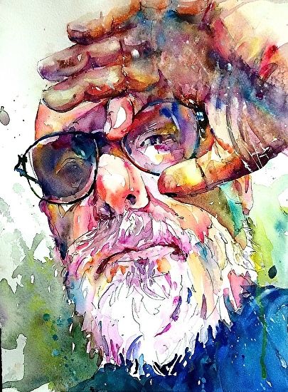 I See You by David Lobenberg Watercolor ~ 15 inches x 11 inches David Lobenberg, Watercolor Faces, Artist Reference, Watercolor Face, Watercolor Portrait Painting, Portraiture Painting, Watercolour Inspiration, Architecture Tattoo, Watercolor Portrait