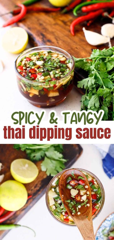 Prik Nam Pla (Thai Dipping Sauce) - CookinUpLife Spicy Thai Sauce Recipe, Shacha Sauce, Thai Sauces, Prik Nam Pla, Thai Sauce Recipe, Thai Dipping Sauce, Pickled Foods, Sauces Recipes, Quick Delicious Meals