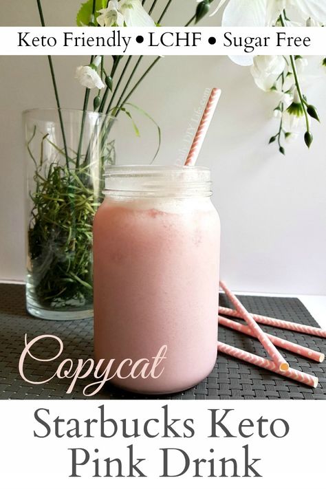 If you are in need of a sweet, satisfying and refreshing drink that is still Keto friendly, this Copycat Starbucks Keto Pink Drink will do the trick. Low carb, sugar-free and keto friendly, this doctored up passion fruit tea is next level delicious. If you're looking for something a bit stronger, stay tuned to the end to see how we "spiked the punch". #KetoFriendlyCocktails #KetoLiving #CopyCatStarbucks #PinkDrink #KetoRecipes #LCHF #LowCarbCocktails Keto Pink Drink, Pink Drink Recipe, Starbucks Pink Drink Recipe, Modern Cocktails, Keto Beverages, Fun Beverages, Pink Drink Starbucks, Low Carb Starbucks, Thm Drinks