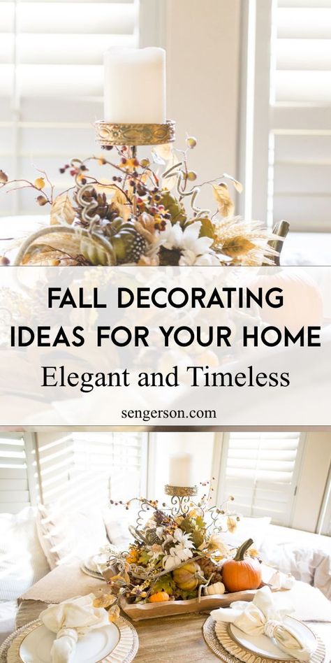 I’m sharing easy ways you can decorate your fall table decor ideas for your home! These are easy ways you can add decor for that fall feel! fall table decorations, elegant fall center pieces, fall centerpieces for round table, fall centerpieces pinterest, fall center pieces for reception, harvest table centerpieces, pumpkin centerpieces, elegant fall centerpieces for thanksgiving, fall table decor for autumn, harvest autumn table, fall harvest table linens, fall table runners Fall Centerpieces For Round Table, Elegant Fall Centerpieces, Fall Center Pieces, Centerpieces For Thanksgiving, Fall Table Decorations Centerpieces, Harvest Table Centerpieces, Fall Table Decorations, Round Table Centerpieces, Fall Centerpieces