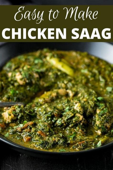 Spicy Coconut Curry, Saag Chicken, Chicken Saag, Saag Recipe, Pakistan Food, Coconut Curry Sauce, Indian Chicken Recipes, Spinach Curry, Curry Recipes Indian