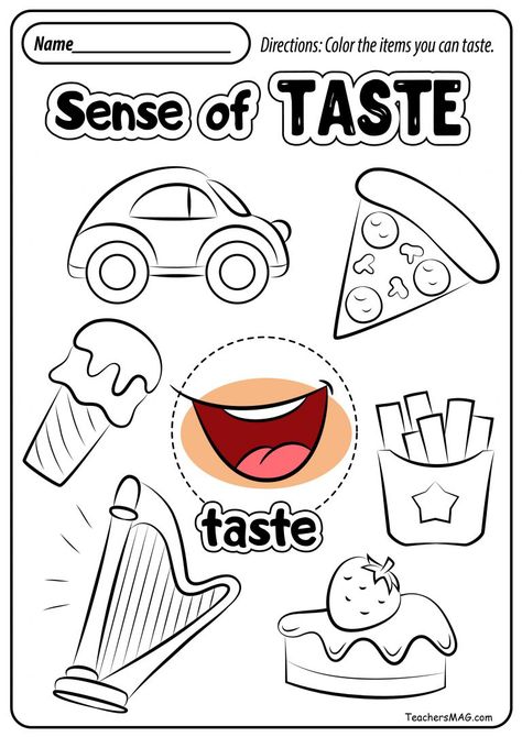 Free Five Senses Worksheets | TeachersMag.com Five Senses Kindergarten, 5 Senses Preschool, 5 Senses Worksheet, Five Senses Worksheet, Five Senses Preschool, Preschool Activity Sheets, 5 Senses Activities, Senses Preschool, My Five Senses