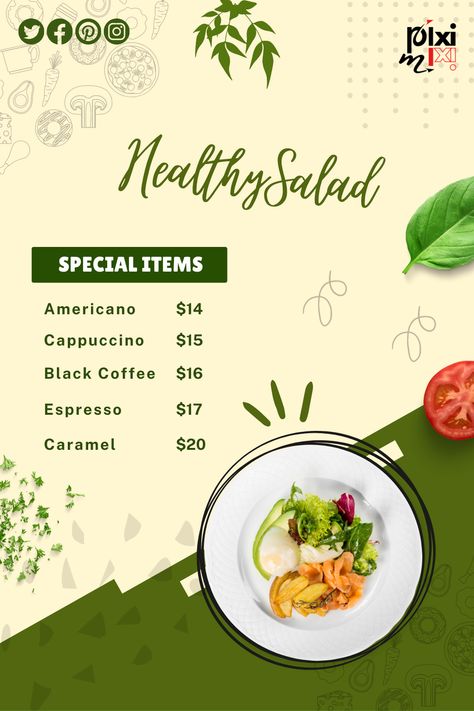 Restaurant Menu Card Designs, Menu Designs for Restaurant, Salad Restaurant, Restaurant Menu Card, Menu Designs, Restaurant Menu Design, Menu Card, Healthy Salad, Menu Restaurant, Menu Design, Card Designs