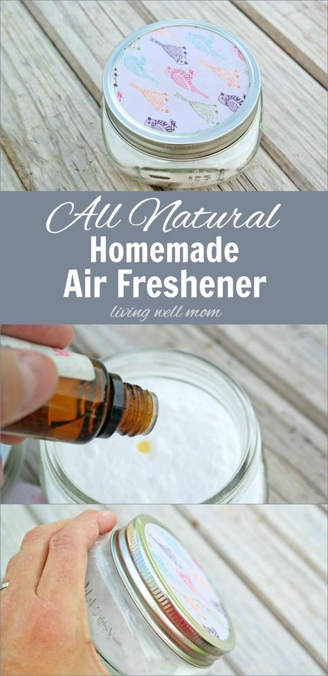 Need to get rid of unpleasant odors? Try this all natural Homemade Air Freshener - it absorbs yucky smells and replaces it with your favorite essential oil scent. Plus it's so easy to make, you can have one for every room in your house! Homemade Air Freshener, Diy Air Freshener, Baking Soda Uses, Baking Soda Shampoo, Homemade Cleaning Products, Essential Oil Scents, Cleaning Recipes, Cleaners Homemade, Essential Oil Uses