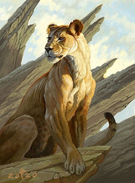 Lioness Fantasy Art, Lioness Illustration, Lioness Drawing, Big Cat Illustration, Wild Animals Illustration, Lioness Painting, Lioness Art, Minion Card, Inspirational Paintings