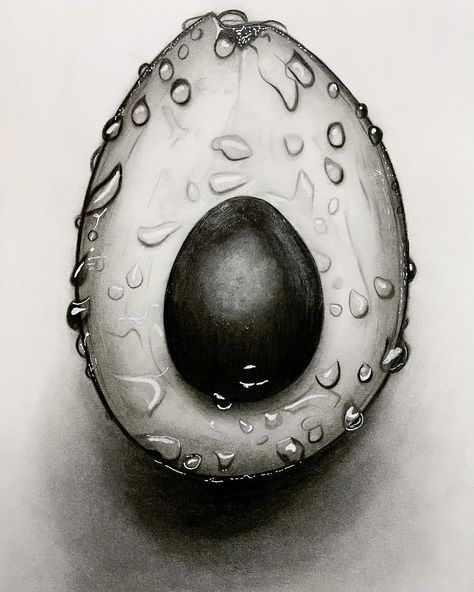 Dive into the delicate textures of this pencil drawing, titled “Dew-Kissed Monochrome Avocado.” This artwork brings to life the humble avocado in a stunning grayscale portrayal. Each pencil stroke meticulously captures the creamy texture of the fruit’s surface, while the glistening water droplets add a layer of freshness and realism. Join me as we explore the intricate details and the artist’s mastery in rendering light and shadow, showcasing the simple beauty of nature in monochrome. Watch t... Avocado Pencil Drawing, Glistening Water, Image Drawing, Realistic Sketch, Texture Drawing, Charcoal Art, Graphite Pencils, Creamy Texture, Photorealism