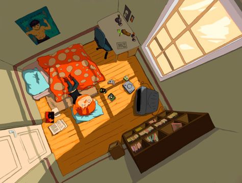 . Living Room Reference, Concept Art Room, Room Perspective, Perspective Reference, Room Reference, Bedroom Illustration, Room Illustration, Tiny Room, Art Of Animation