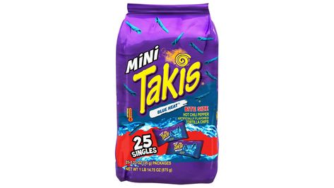 Takis Blue Heat Mini Rolled Tortilla Chips (25 ct) | Smart & Final Tailgate Birthday Party, Chips Bags, Office Snacks, Mini Rolls, Mini Bites, Mini Tortillas, Mini Blue, Family Picnic, Snack Chips