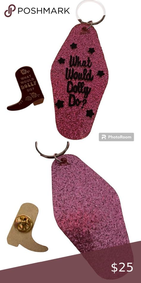 NEW Dolly Parton keychain and pin bundle NWOT Red Cowgirl Boots, Cowgirl Boot, Gift Bundle, Pink Sparkly, Gift Bundles, Dolly Parton, Cowgirl Boots, Enamel Pin, Bundles