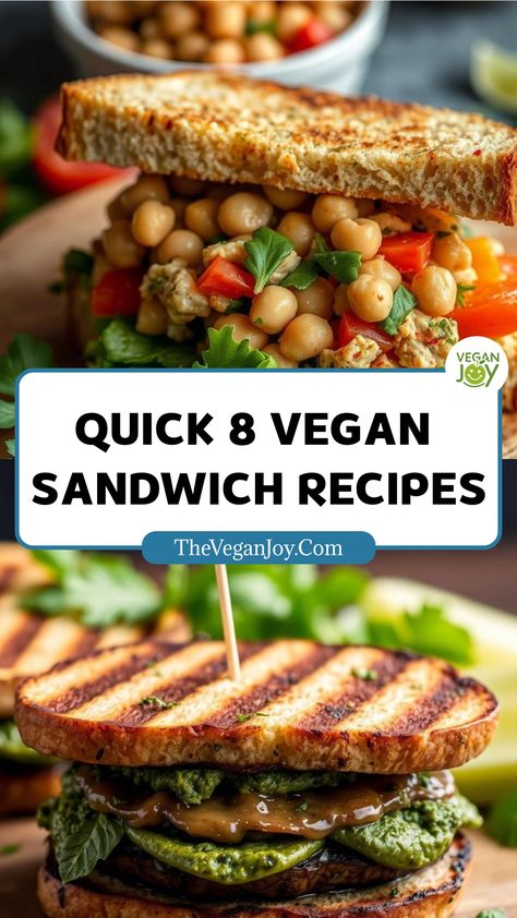 From classic to gourmet: 8 vegan sandwiches for every taste Vegan Gluten Free Sandwiches, Vegan Ciabatta Sandwich, Tofu Sandwich Recipes, Vegan Lunch Sandwich, Vegan Sandwich Ideas, Sweet Sandwiches, Soy Free Tofu, Veggie Lunch, Jackfruit Pulled Pork