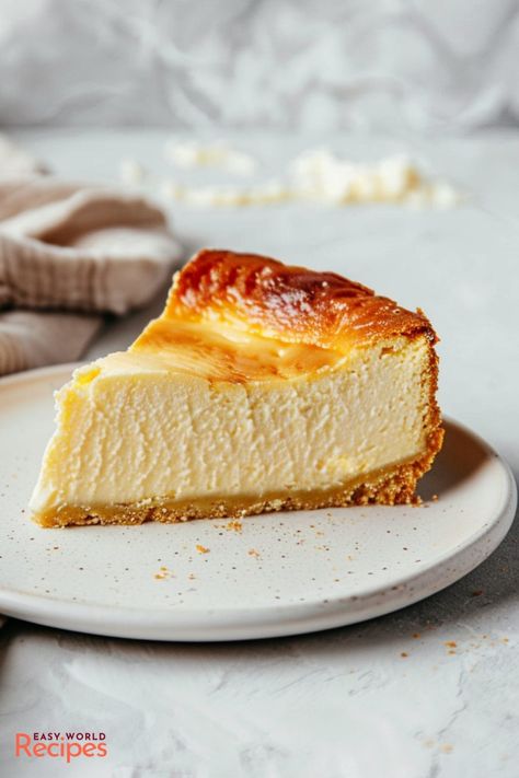 Classic Italian Ricotta Cheesecake - EasyWorldRecipes Ricotta Recipes Dessert, Italian Ricotta Cheesecake, Lemon Ricotta Cheesecake, Sugar Cookie Recipe For Decorating, Italian Cheesecake, Ricotta Cake Recipes, Italian Cream Cake Recipe, Ricotta Cheese Recipes, Italian Christmas Recipes