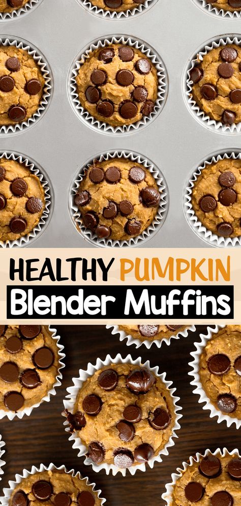 Pumpkin Blender Muffins (Healthy Breakfast Recipe Idea) Pumpkin Blender Muffins, Blender Muffins, Peanut Butter Muffins, Healthy Blueberry Muffins, Sweet Potato Brownies, Peanut Butter Pumpkin, Pumpkin Banana, Pumpkin Oatmeal, Healthy Banana Bread