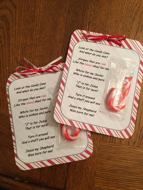 Candy Cane Jesus, Candy Cane Treats Gift Ideas, Jesus Candy Cane, Scripture Treats, Candy Cane Story, Church Christmas Party, Christmas Goodie Bags, Christmas Candy Bag, Christian Christmas Gift