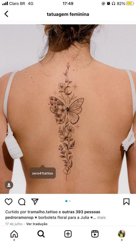 Butterfly Spine Tattoo With Quote, Floral Spinal Tattoo Women, Spine Floral Tattoo, Inner Arm Tattoos For Women Forearm, Women Spine Tattoo, Butterfly Spine Tattoo, Tattoo Espalda Mujer, Arm Tattoos For Women Forearm, Tattoo Fixes