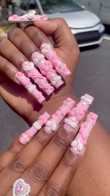 Decoden Nails, Icing Nails, Cake Nails, Black Icing, Florida Nails, Food Nails, Instagram Cake, Anime Nails, 24th Birthday