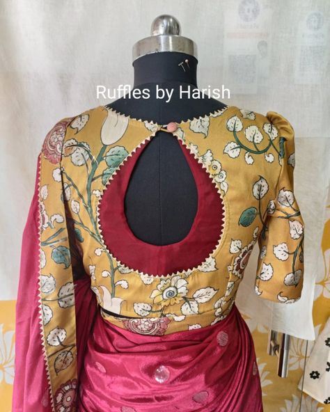 Blouse Patterns Indian Latest, Cotton Blouse Patch Work Design, Broad Border Blouse Designs, Blavush Pettan, Blavuj Pettan New, Latest Blouse Designs Pattern 2023, Back Pattern Blouses For Sarees, New Trend Blouse Designs, Botneack Blouse Designs