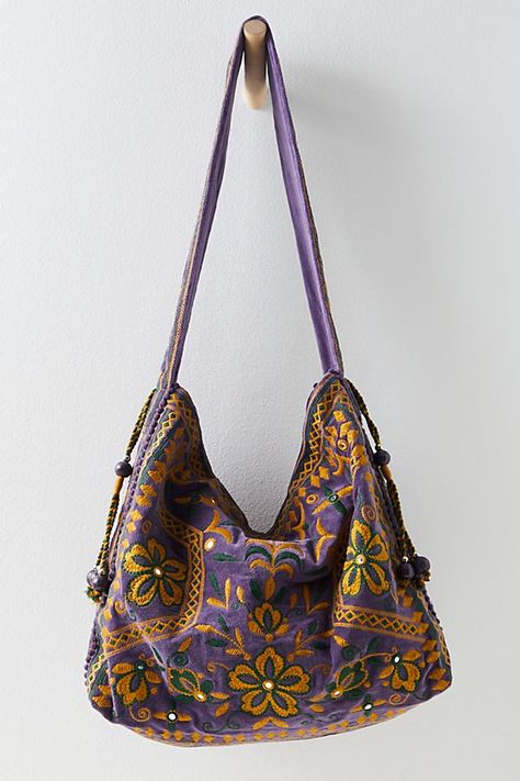 Spirit Bags, My Style Bags, Slouchy Bag, Velvet Purse, Slouchy Style, Work Tote Bag, Fabric Stamping, Work Tote, Boho Bags