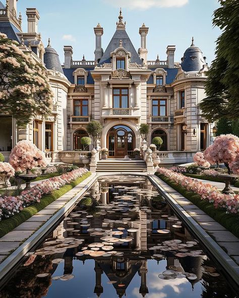 Dina Dennaoui (@lulumoonowlbooks) • Instagram photos and videos French Colonial Architecture, Interior Magazine, Castle Exterior, Castle House Design, Outdoor Pool Area, Castle Mansion, French Colonial, Colonial Architecture, Castle House