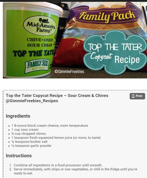 Top The Tator Recipes, Top The Tater Copycat, Homemade Top The Tator, Top The Tator Chip Dip, Top The Tater Copycat Recipe, Top The Tater Recipe, Chip Dips, Chip Dip Recipes, Relish Tray