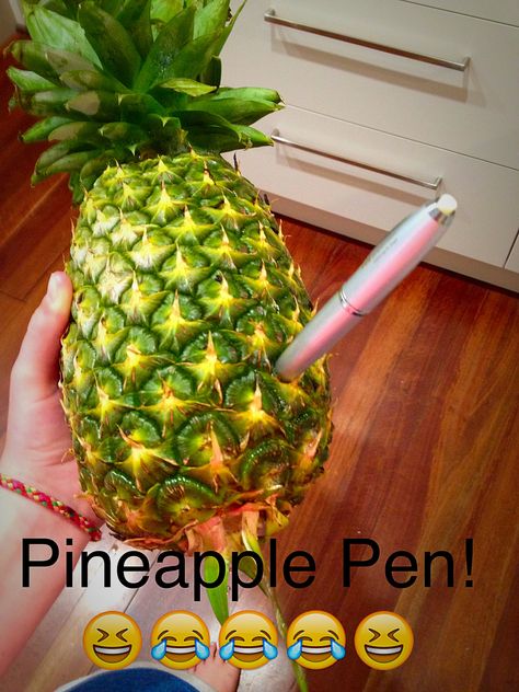 I have a PEN! I have a PINEAPPLE! UGH! Literal pineapple-pen! Pineapples Benefit, Pinapple Growing How Do, Pineapple Facts, Pineapple Pen, Pineapple Lights, A Pen, Pineapple, Pen, Fruit