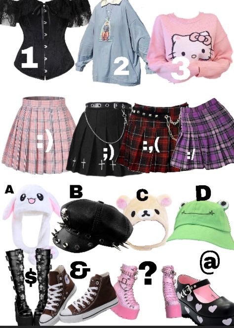 Pastel Goth Gacha Club Outfits, Pastel Goth Outfits For School, Goth Outfits For School, Emo Clothes For Girls, Goth Birthday, Build An Outfit, Sanrio Outfits, Goth Stuff, Pastel Goth Outfits