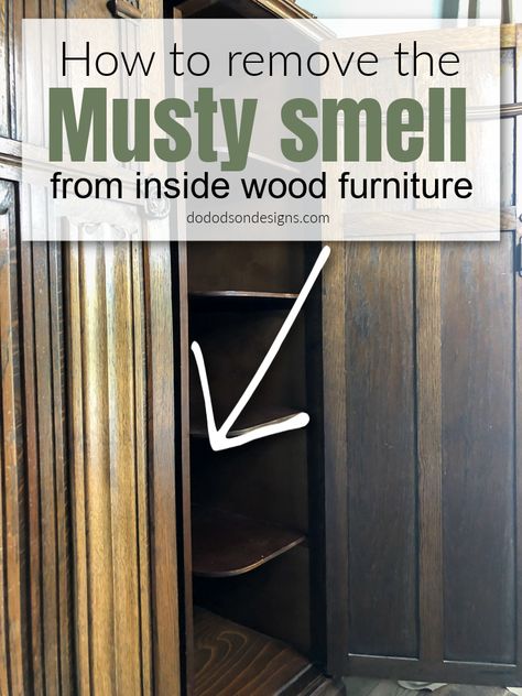 Diy Mould Removal, Restore Wood Furniture, Mold Smell, Cleaning Wood Furniture, Inside Kitchen Cabinets, Restore Wood, Cool Wood Projects, Wooden Dresser, Furniture Rehab