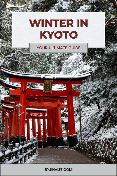 Dreaming of a winter wonderland in Kyoto, Japan? Discover the best things to do, places to visit, and hidden gems on our ultimate guide to Kyoto in winter. Whether you're seeking breathtaking temples or picturesque landscapes, we've got you covered. Plan your perfect Kyoto winter itinerary and make unforgettable memories. Don't miss out on this unforgettable experience, start exploring now! Winter In Kyoto, Kyoto In Winter, Kyoto Japan Winter, Things To Do In Kyoto Japan, Japan In January, Osaka Winter, Japan Winter Travel, Tokyo December, Japan In February