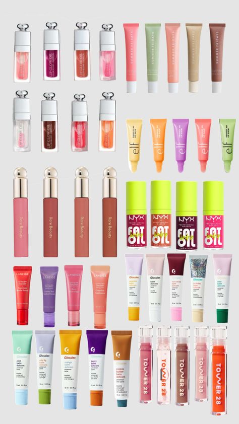 #lip #gloss #lipgloss #brands #preppy #tower28 #dior #beauty #glossier #elf #nyx #summerfridays #rarebeauty Lip Gloss Sephora, Dior Lipgloss, Facial Routine Skincare, Lip Trends, Sephora Skin Care, Cute Gifts For Friends, Eye Makeup Pictures, Perfume Making, Dior Beauty