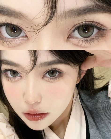 makeup lip eyeshadow ideas inspo Asian Eyes Reference, Ulzangg Makeup, Manga Makeup, Makeup Bibir, Makeup Ala Korea, Makeup Asia, Makeup Ulzzang, Eyeliner Ideas, Korean Eye Makeup