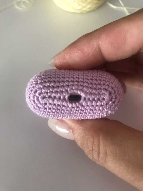 Airpod case tutorial - Imgur Crochet Airpod Holder Free Pattern, Air Pods Case Crochet Pattern, Air Pods Crochet Case Free Pattern, Airpod Pro Crochet Case Pattern, Crochet Air Pods Case, Crocheted Airpod Case, How To Crochet Airpod Case, Crochet Airpod Pro Case Pattern Free, Crochet Ipod Cases