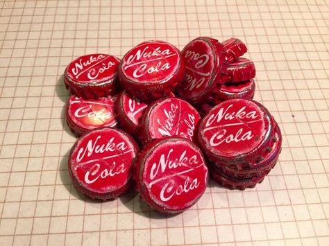 Picture of Fallout 4 Nuka Cola Caps Fallout Bottle Caps, Fallout Birthday, Fallout Party, Fallout Theme, Nuka Cola Bottle, Fallout Tattoo, Fallout Props, Here At Last, Fallout Cosplay