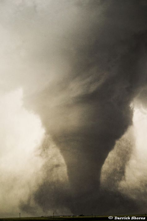 Tornado eats up pavement and farmland near ensign Kansas.  #Tornado #Tornadoes #Supercell #Thunderstorm #Google #Googleimagestornadoe #Severe #Vortex #Extreme #BearsCageStormChasers #TornadoAlley #StormChasers #StormChasing #Photography #StormSaftey #DarrickShores Kansas Tornado, Tornado Chasers, Tornado Pictures, Supercell Thunderstorm, Wall Cloud, Tornado Watch, Tornado Alley, Ib Art, Storm Chaser