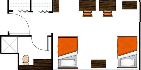 UT Austin Dorm Layout - San Jacinto Ut Austin Dorm, Dresser Under Bed, Dorm Layout, Dorm Organization, Ut Austin, College Dorm Room Decor, Dorm Room Organization, San Jacinto, Dorm Life