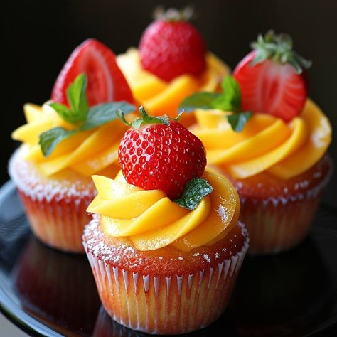 Strawberry Mango Margarita Cupcakes Ingredients: For the Cupcakes: 1 1/2 cups all-purpose flour 1 1/2 teaspoons baking powder 1/4 teaspoon salt 1/2 cup unsalted butter, softened 1 cup granulated sugar 2 large eggs 1 teaspoon vanilla extract 1/2 cup milk 1/4 cup fresh mango puree 1/4 cup fresh strawberry puree 1 tablespoon lime zest For the Mango Buttercream Frosting: 1/2 cup unsalted butter, softened 3 cups powdered sugar 1/4 cup fresh mango puree 1 teaspoon vanilla extract 1 tablespoon lime ... Strawberry Mango Margarita Cupcakes, Strawberry Mango Cupcakes, Mango Treats, Strawberry Mango Margarita, Mango Buttercream, Mango Cupcakes, Margarita Cupcakes, Mango Dessert, Mango Margarita