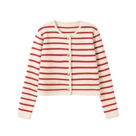 Open Coat, Nautical Sweater, Cardigan Knitted, Girls Stripes, Knitted Coat, Striped Sleeve, Button Cardigan, White Cardigan, Striped Cardigan