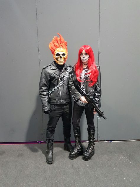 Female Ghost Rider, Ghost Rider Costume, Gost Rider, Halloween Monster, Fantasias Halloween, Ghost Rider, Male And Female, Super Heroes, Costume Party