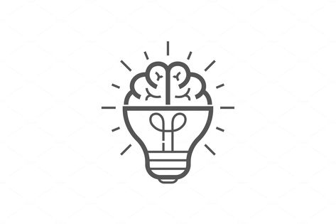 Knowledge Symbol, John Napier, Energy Icon, Light Bulb Logo, Lamp Logo, Science Symbols, Brain Vector, Brain Icon, Illustration Example