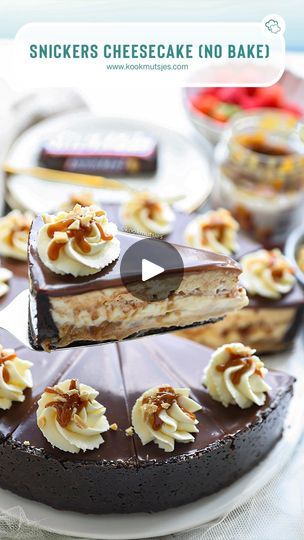 Cheesecake No Bake, Snickers Cheesecake, No Bake, Cheesecake, Yummy Food, Pasta, Baking, Cake